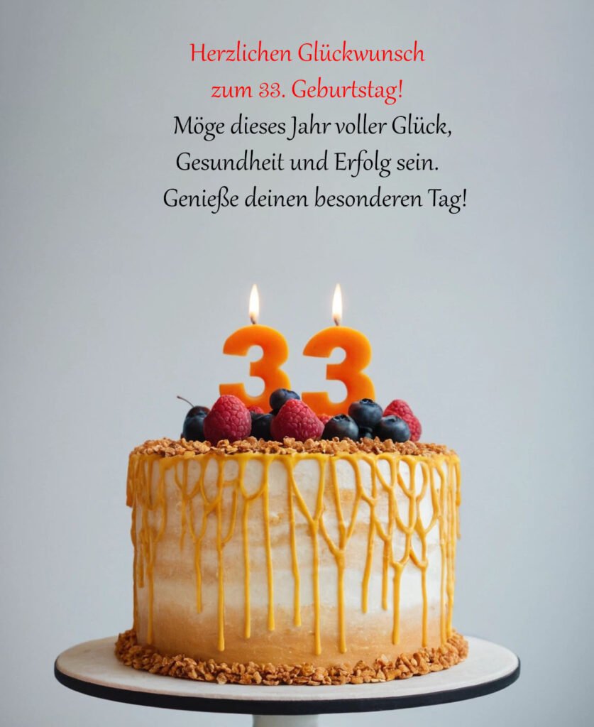 Sprüche für Glückwünsche zum 33. Geburtstag