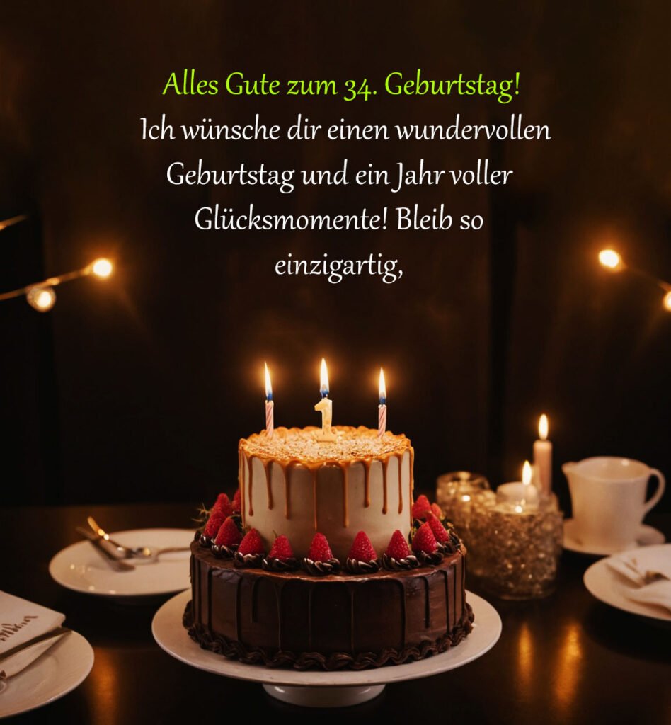 Sprüche für Glückwünsche zum 34. Geburtstag