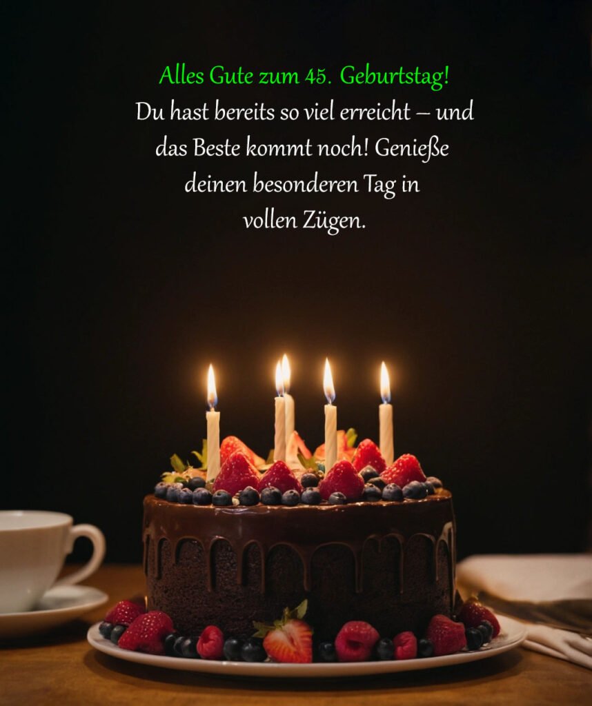 Sprüche für Glückwünsche zum 45. Geburtstag