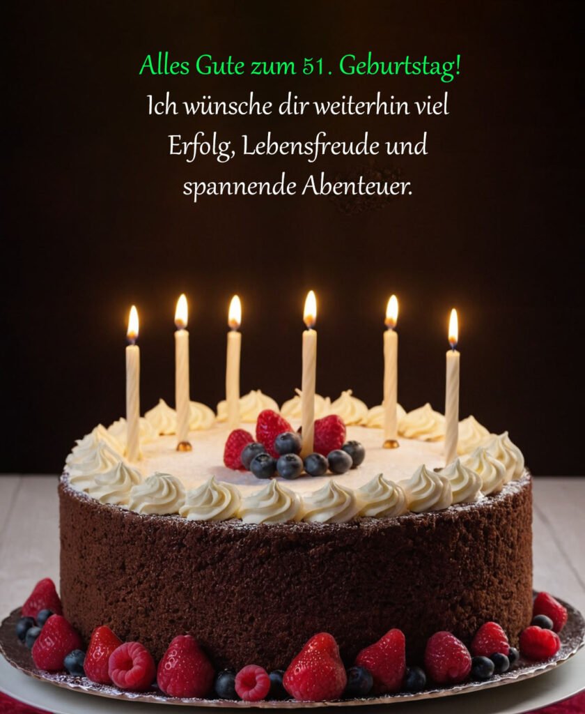 Sprüche für Glückwünsche zum 51. Geburtstag