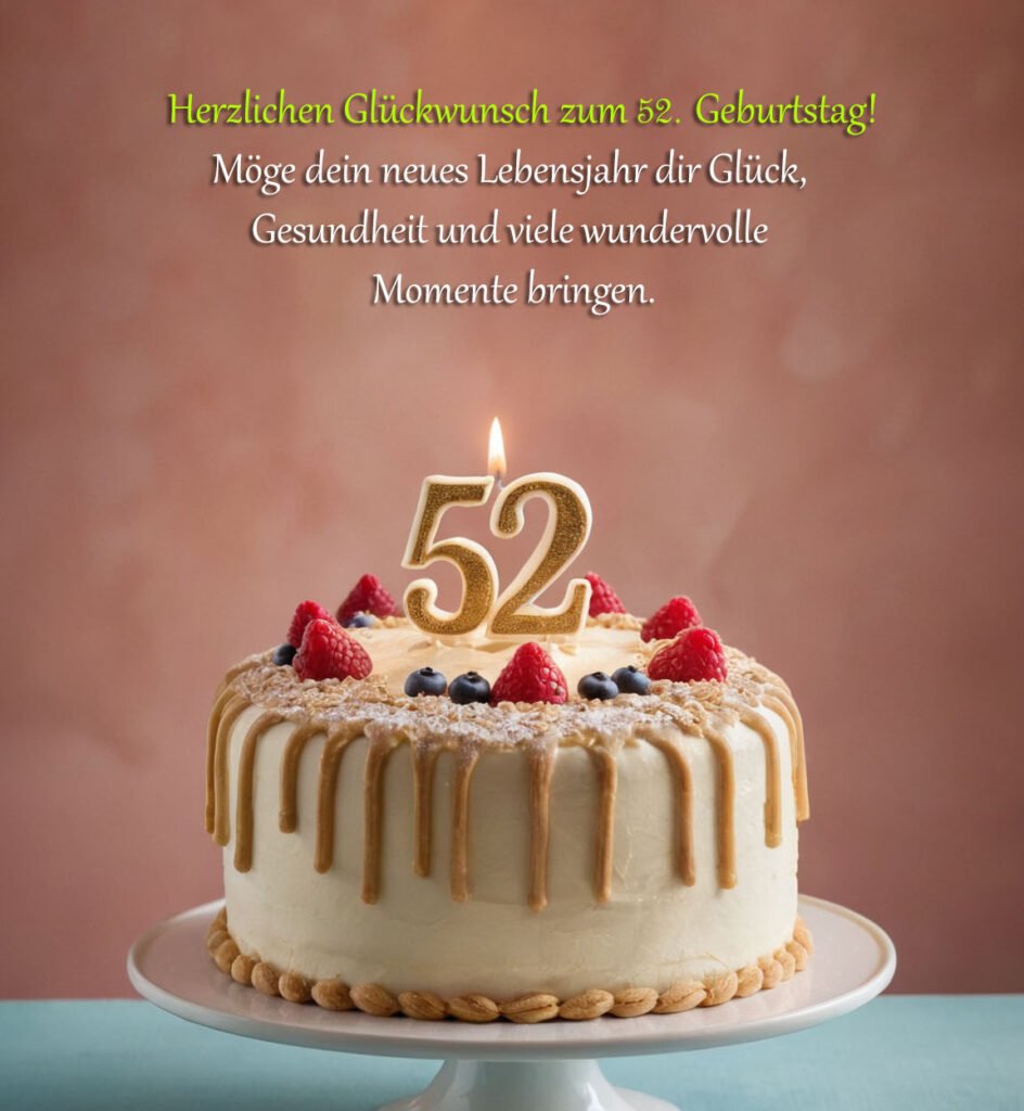 Sprüche für Glückwünsche zum 52. Geburtstag