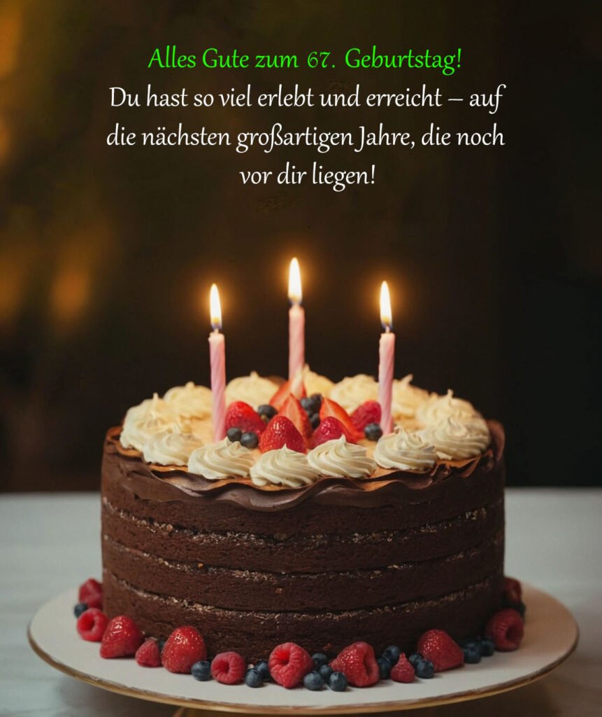 Sprüche für Glückwünsche zum 67. Geburtstag