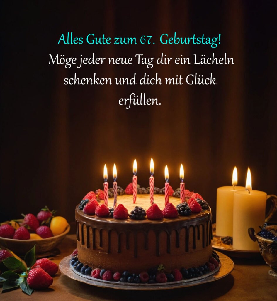 Sprüche für Glückwünsche zum 67. Geburtstag