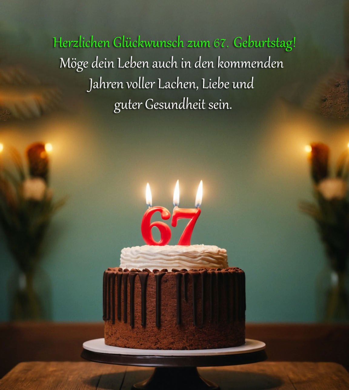 Sprüche für Glückwünsche zum 67. Geburtstag