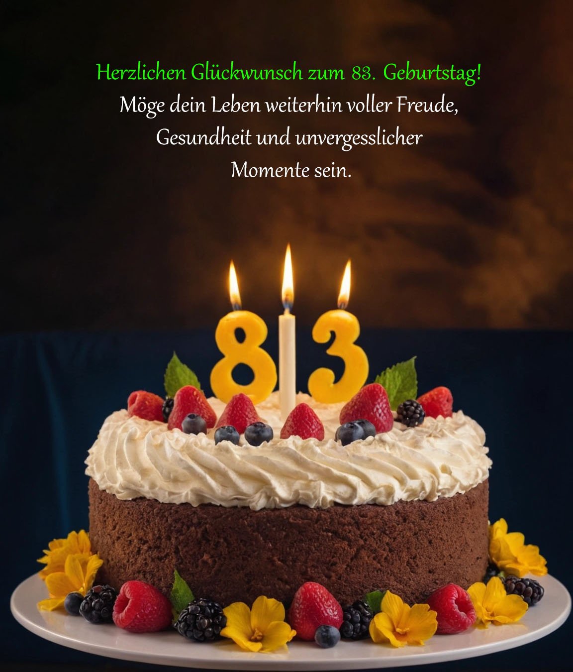 Sprüche für Glückwünsche zum 83. Geburtstag