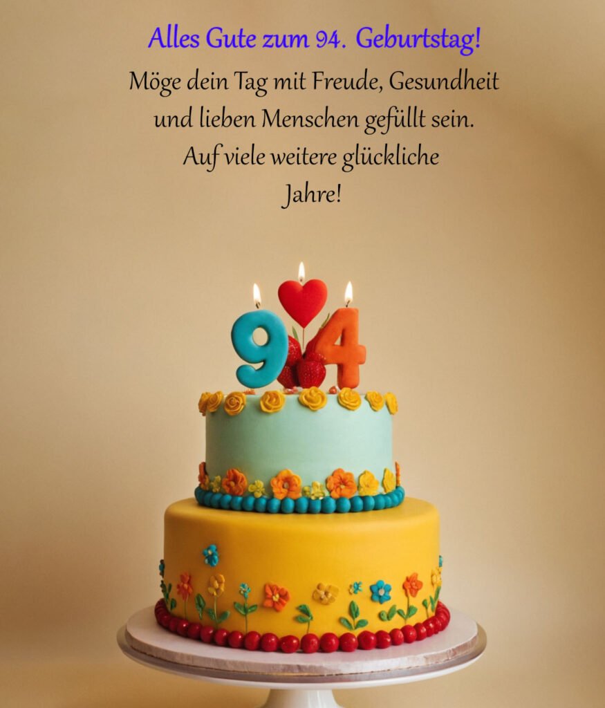 Sprüche für Glückwünsche zum 94. Geburtstag