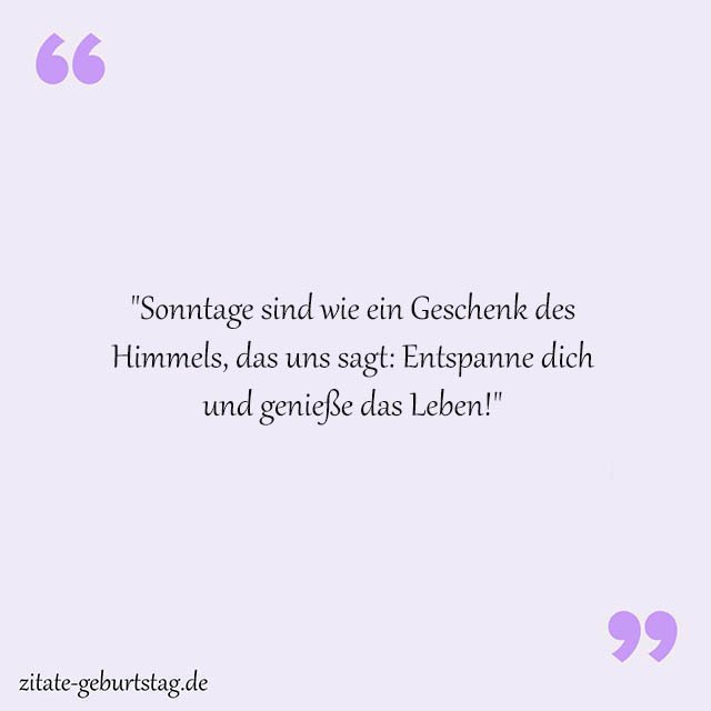 Sonntag Sprüche Und Zitate